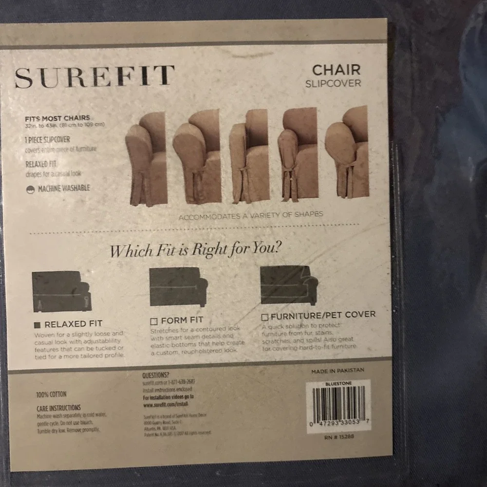 NEW Surefit  Duck Bluestone Chair Cover